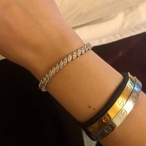 Faux diamond tennis bracelet